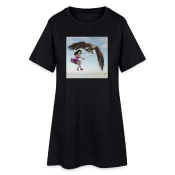 Se balançant dans le ciel. - Robe T-shirt Femme - noir - Devant