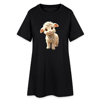 Schaf Lamm Mäh Schäfchen Schäfer Süße Schafe Schaf - Frauen T-Shirt-Kleid - Schwarz - Vorne