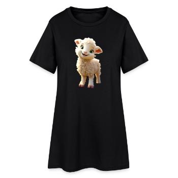 Schaf Lamm Mäh Schäfchen Schäfer Süße Schafe Schaf - Frauen T-Shirt-Kleid - Schwarz - Vorne