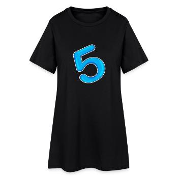 Number 5 Blue - Women’s T-Shirt Dress - black - Front