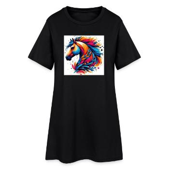 Horse - Women’s T-Shirt Dress - black - Front