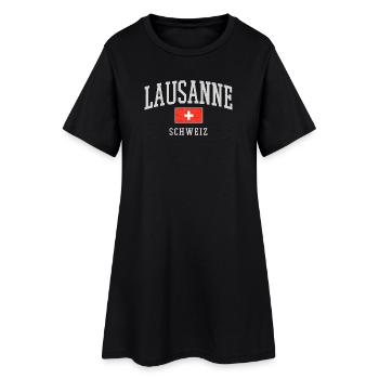 Emblème vintage de Lausanne, Suisse - Robe T-shirt Femme - noir - Devant