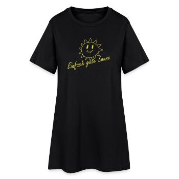 Einfach gute Laune - Frauen T-Shirt-Kleid - Schwarz - Vorne