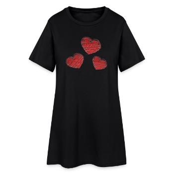 CŒUR. CŒURS. SAINT VALENTIN. LOVE. AMOUR. COUPLE. - Robe T-shirt Femme - noir - Devant