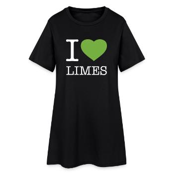 I LOVE LIMES - Women’s T-Shirt Dress - black - Front