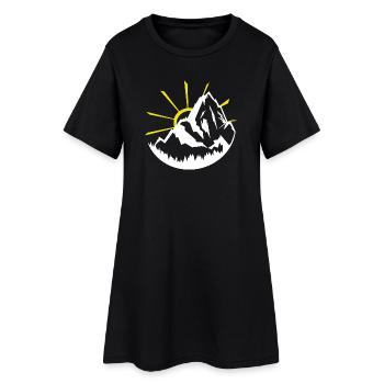 mountains, hiking, sun, sport, outdoor, mountainlove - Women’s T-Shirt Dress - black - Front