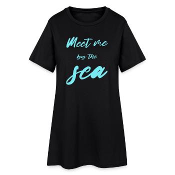 Retrouvez-moi au bord de la mer - Robe T-shirt Femme - noir - Devant