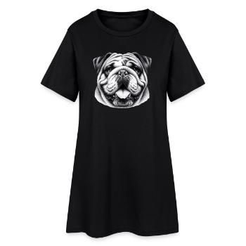 Bouledogue anglais Chien - Robe T-shirt Femme - noir - Devant