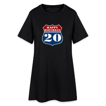 20e anniversaire , joyeux anniversaire 20 US (25) - Robe T-shirt Femme - noir - Devant
