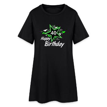 40.Anniversaire, 40 Joyeux anniversaire Étoile 40 (25) - Robe T-shirt Femme - noir - Devant