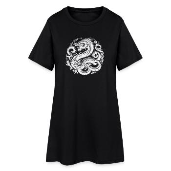 Tatouage de dragon chinois - Robe T-shirt Femme - noir - Devant
