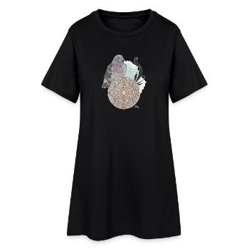 Veganuary 2024 Pigeon de ville - Robe T-shirt Femme - noir - Devant