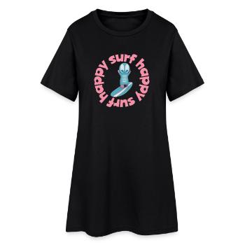 Drôle de figurine Surf Kawaii - Robe T-shirt Femme - noir - Devant