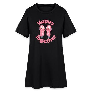 Cheerful characters with heart - Women’s T-Shirt Dress - black - Front