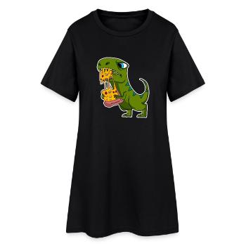 Pizza dinosaure à motif Dino Delicious - Robe T-shirt Femme - noir - Devant