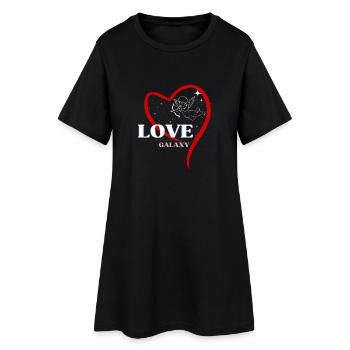 Kosmischer Amor Liebe - Frauen T-Shirt-Kleid - Schwarz - Vorne