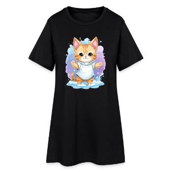 Mignon bébé chat - Robe T-shirt Femme - noir - Devant