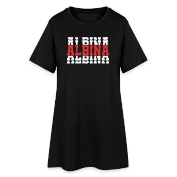 T-Shirt Albina T-Shirt Geschenkidee gestapelter Text - Frauen T-Shirt-Kleid - Schwarz - Vorne