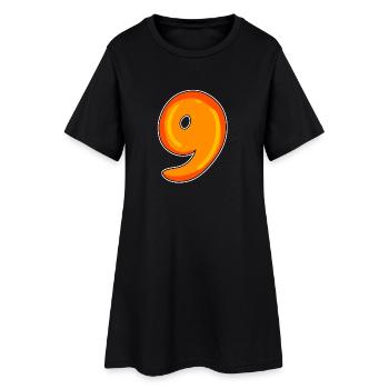 Nine - 9 Motif - Women’s T-Shirt Dress - black - Front