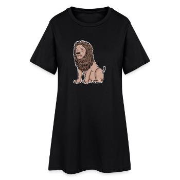 Lion Motif - Robe T-shirt Femme - noir - Devant