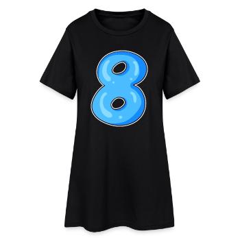 Zahl 8 Nummer Acht Motiv Blau - Frauen T-Shirt-Kleid - Schwarz - Vorne