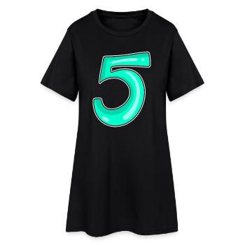 5 Motif de numéro de numéro - Robe T-shirt Femme - noir - Devant