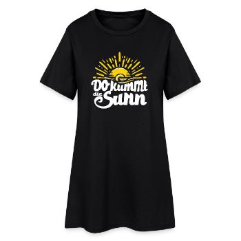 do kummt die Sunn - Dialekt Österreich Bayern - Frauen T-Shirt-Kleid - Schwarz - Vorne