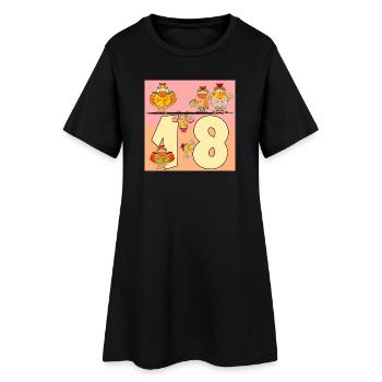 Poules de dix-huit ans - 18e anniversaire - Robe T-shirt Femme - noir - Devant