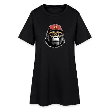 Singe intelligent - Robe T-shirt Femme - noir - Devant