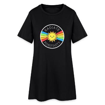 Sun Retro Radiate Positivity T-Shirt - Women’s T-Shirt Dress - black - Front