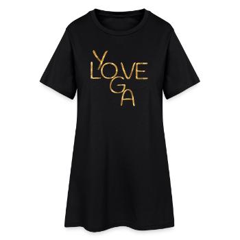 LOVE YOGA - Robe T-shirt Femme - noir - Devant