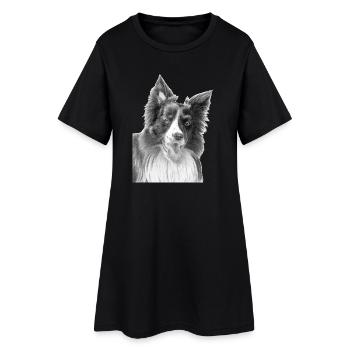Border collie n°3 - Robe T-shirt Femme - noir - Devant