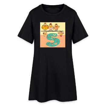 5. Children's Birthday Party - Chicken Coop Chickens - Women’s T-Shirt Dress - black - Front
