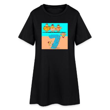 7ème Anniversaire Écolier - Polager Volaille - Robe T-shirt Femme - noir - Devant