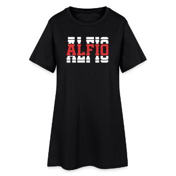 Alfio t-shirt gift idea stacked text - Women’s T-Shirt Dress - black - Front