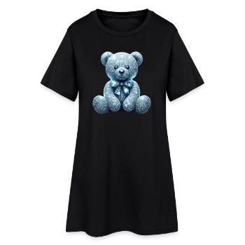 Crystal Bear Diamant Diamanten - Frauen T-Shirt-Kleid - Schwarz - Vorne