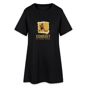 Eishockey ist meine Droge - Frauen T-Shirt-Kleid - Schwarz - Vorne