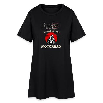 Humour de moto Dire sur Noir - Robe T-shirt Femme - noir - Devant