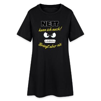 Dicton motivant avec des yeux de dessin animé - Robe T-shirt Femme - noir - Devant