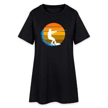 wakeboard, vague, ski nautique, surf, surf - Robe T-shirt Femme - noir - Devant