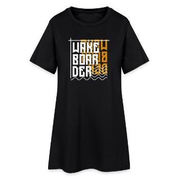 Wakeboard, Kitesurfer, Vague, Surf, Surf - Robe T-shirt Femme - noir - Devant