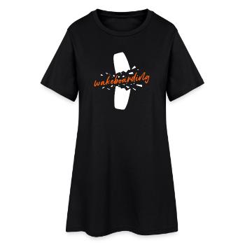 Sports nautiques Wakesurf Planche de surf Wakeboard Dicton - Robe T-shirt Femme - noir - Devant