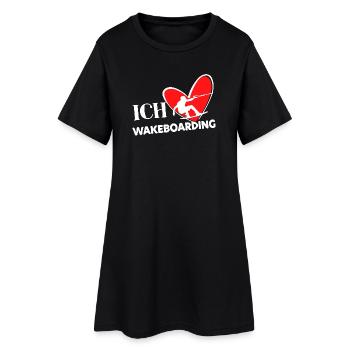 Wakeboard Statement Heart Stunt Kitesurfer Surf - Robe T-shirt Femme - noir - Devant