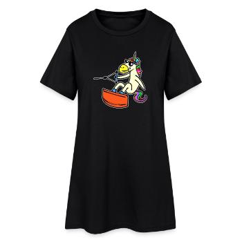 Wakeboard, Licorne, Sports nautiques, Surf, Surf - Robe T-shirt Femme - noir - Devant