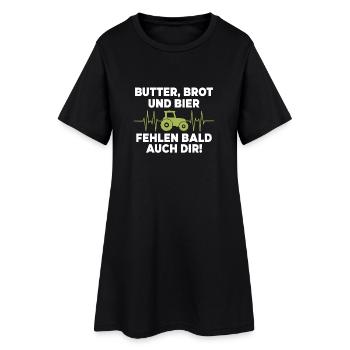 Butter, Brot und Bier fehlen bald auch dir - Frauen T-Shirt-Kleid - Schwarz - Vorne
