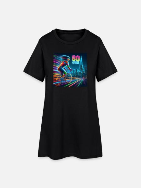 Neon 80 Cycling Adventure - Women’s T-Shirt Dress - black