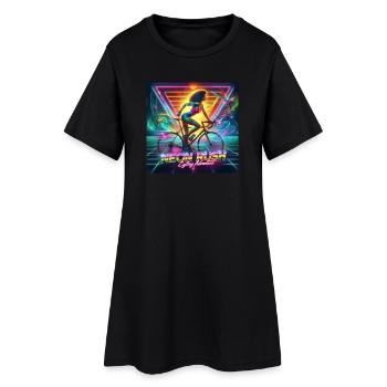 Neon Rush - Affiche de style cyclisme fille des années 80 - Robe T-shirt Femme - noir - Devant