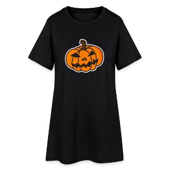 Funny Halloween Pumpkin Mock-up - Women’s T-Shirt Dress - black - Front