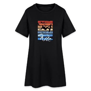 Schwerelosig Kite - Frauen T-Shirt-Kleid - Schwarz - Vorne