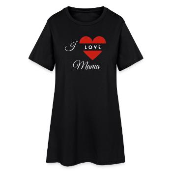 Heart Shape with Love Message for Mom - Women’s T-Shirt Dress - black - Front